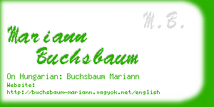 mariann buchsbaum business card